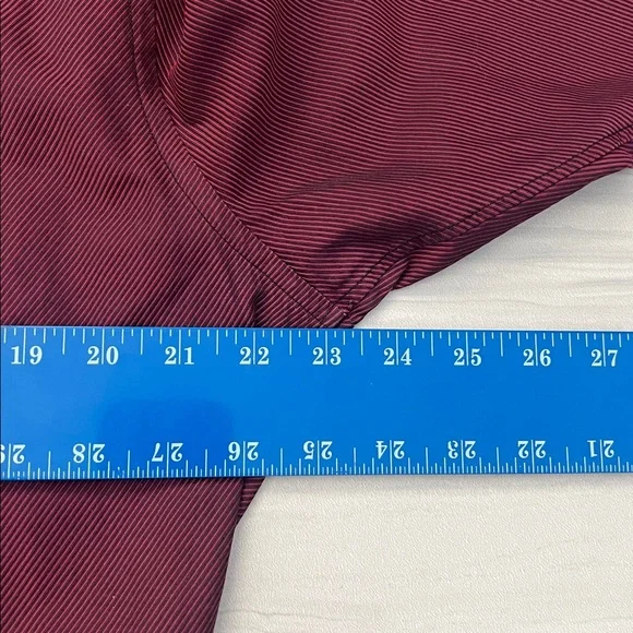 Modern Tailor Burgundy Striped Long-Sleeve Button-Down Collared Shirt - Picture 5 of 7